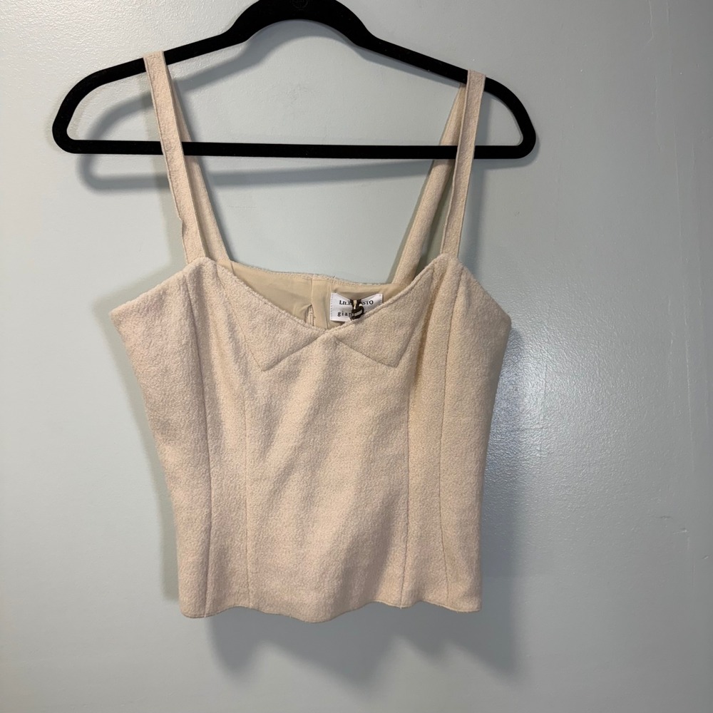 Lilly Sisto for Gianni Bini Beige Wool Blend Corset Feminine Top Size 4 New